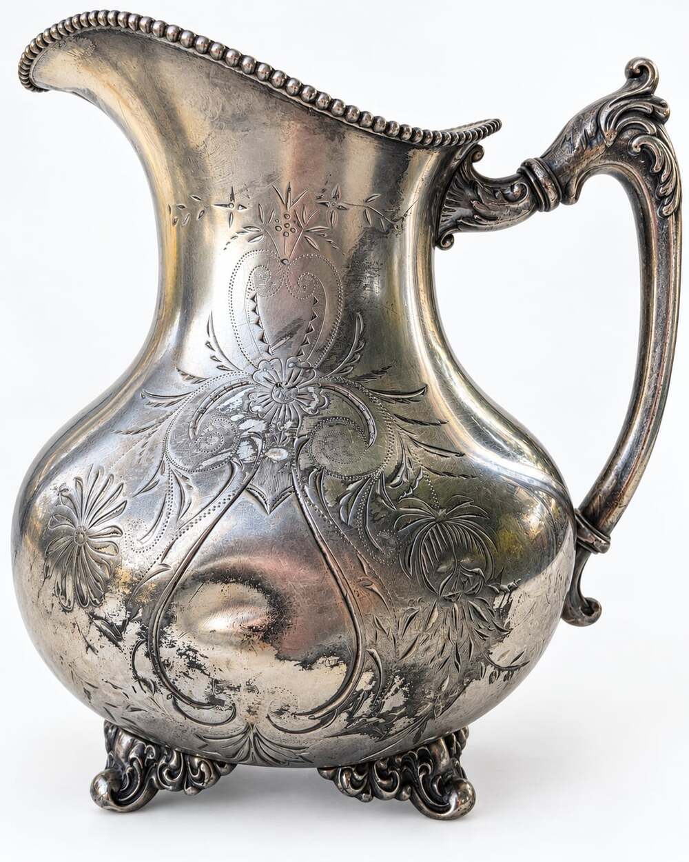 Meriden B Company Silver Plated Water Pitcher 442 Antique